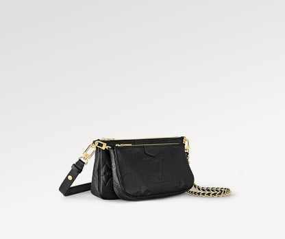 Black multi-pocket invoice bag