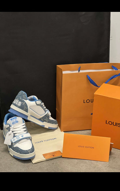 Sneakers Lv Velcro strap bleu   facture