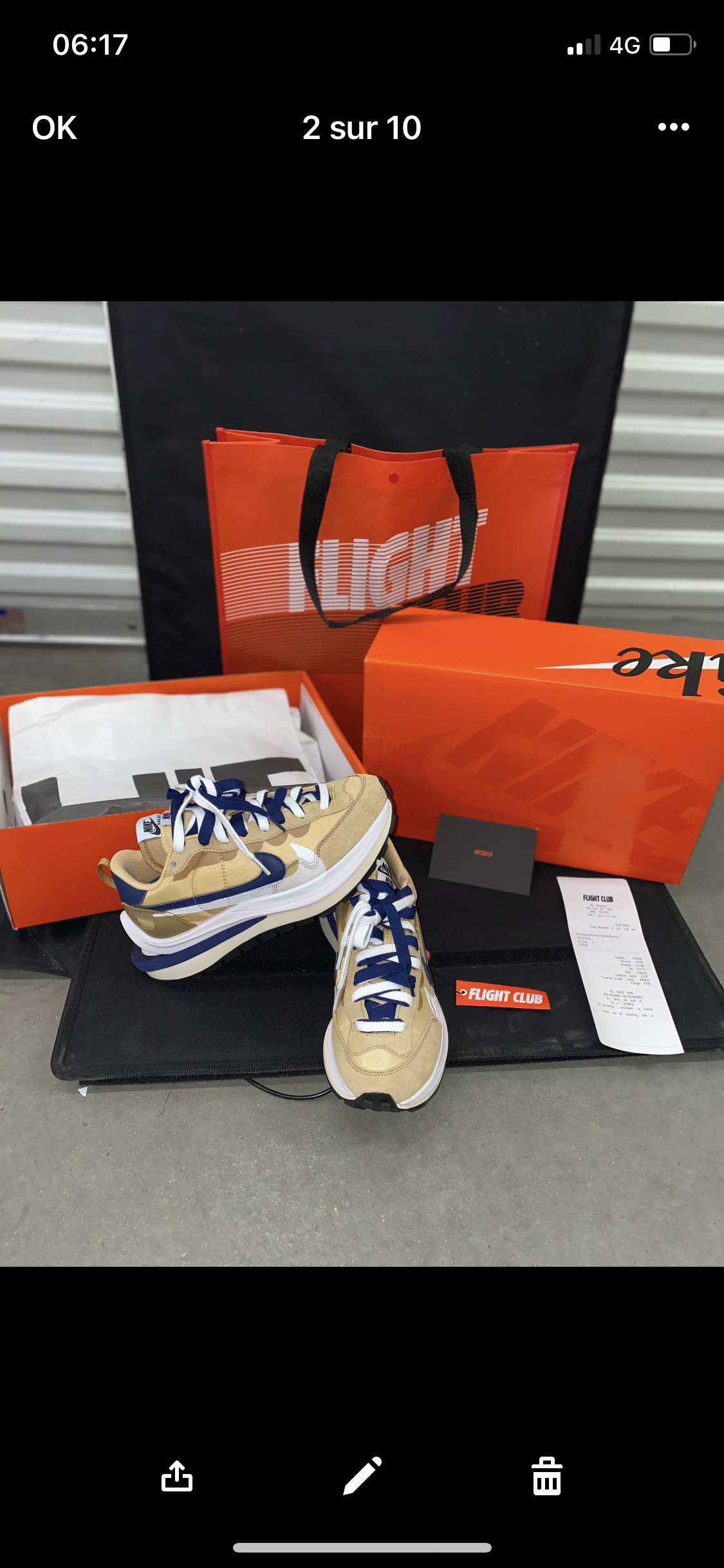 NK Vaporwaffle Sacai Tan Navy flight club  Authentification 1:1 ✔️ facture