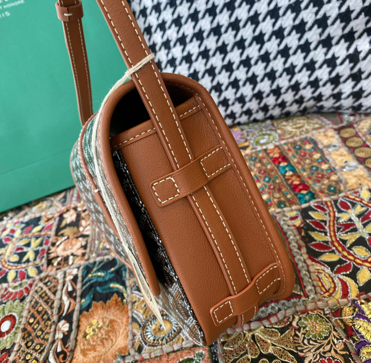 Sac Belvédère  vintage leather brown facture