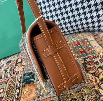 Sac Belvédère  vintage leather brown facture