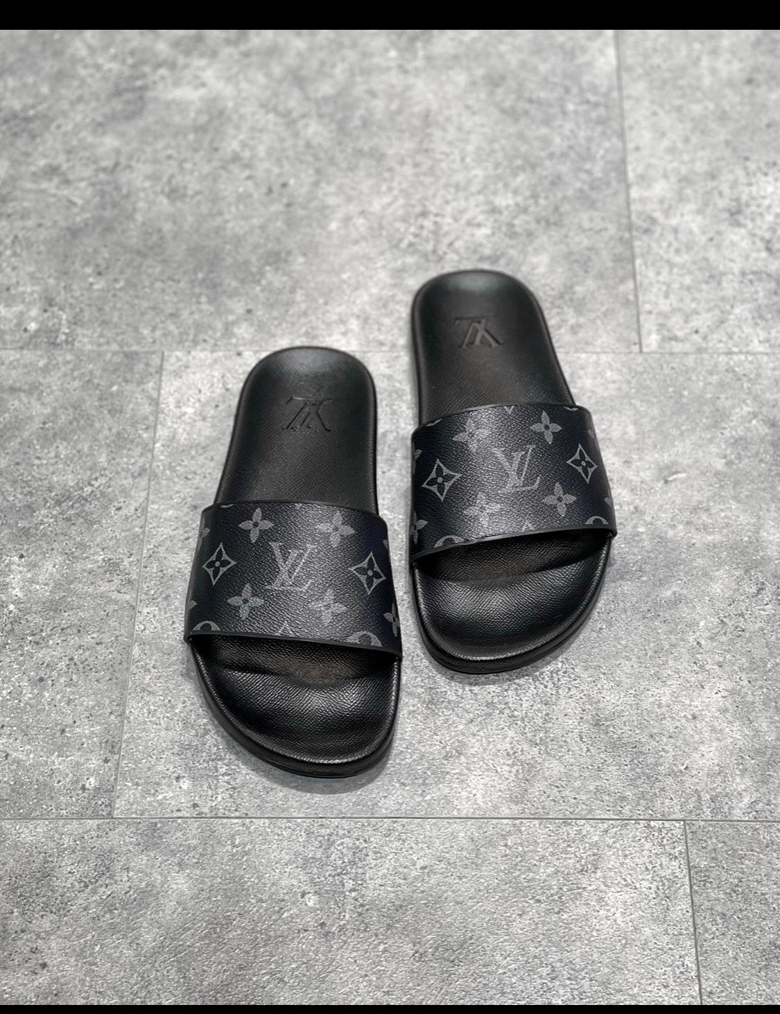 Lv mules water front invoice flip flops
