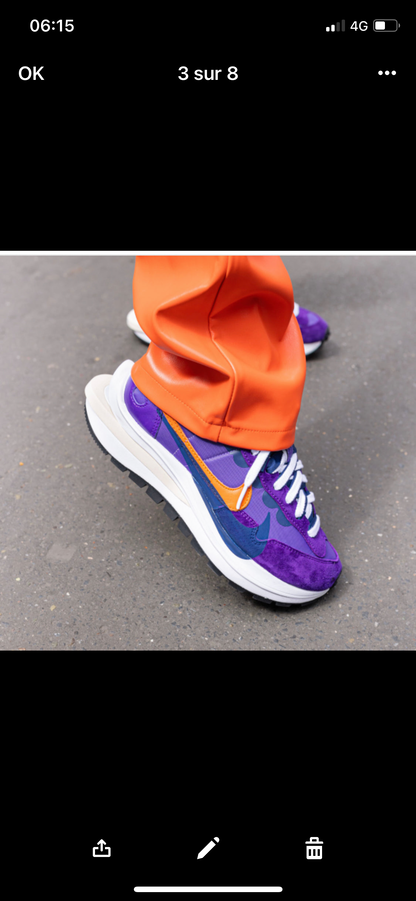 Vaporwaffle Sacai Dark Iris facture stock X Authentification 1:1 ✔️
