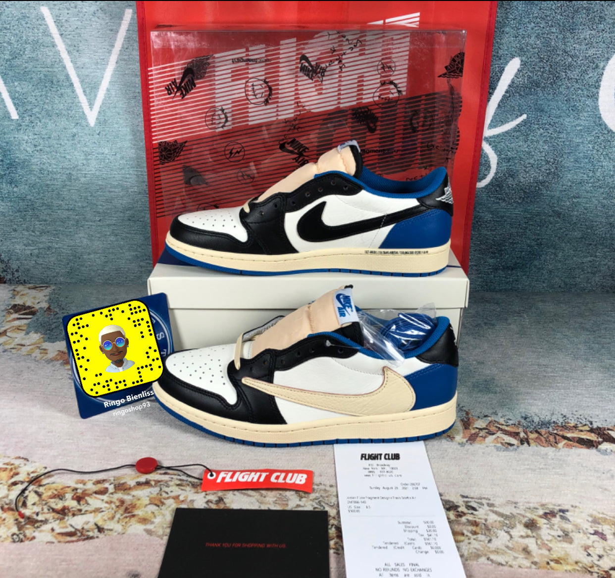 AJ low travis flight club  X Authentification 1:1 ✔️Facture