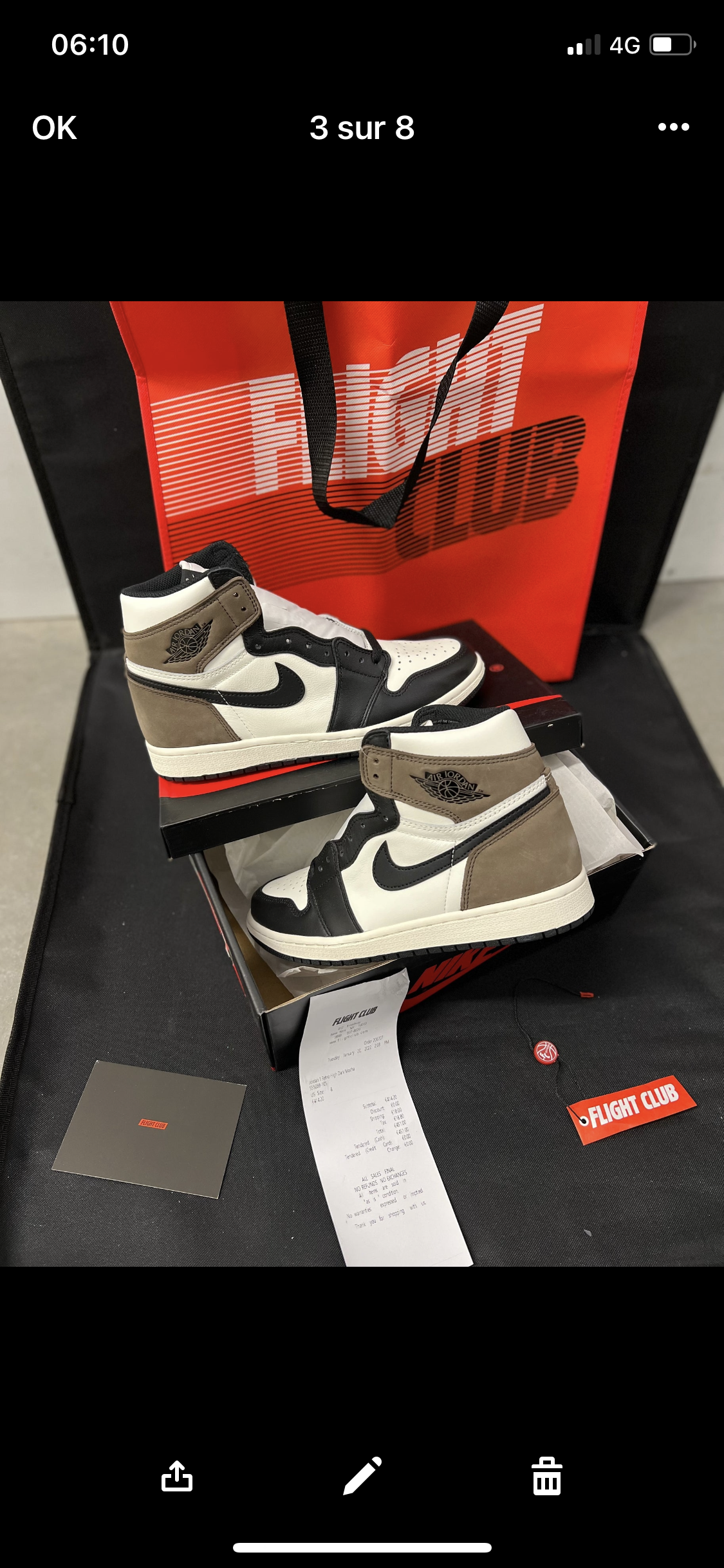 Jordan 1 Mocha Flight club Authentification ✔️ Facture
