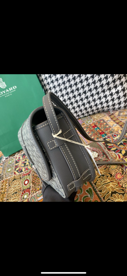 Sac Belvédère  vintage leather grey facture