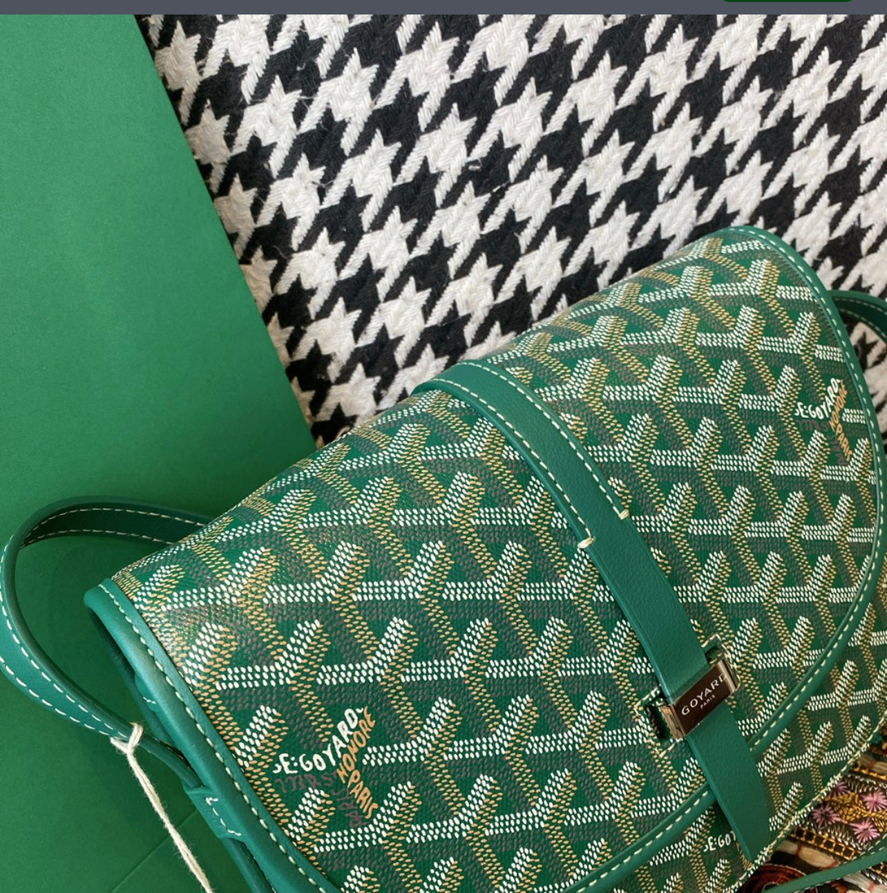 Belvedere green leather bag invoice