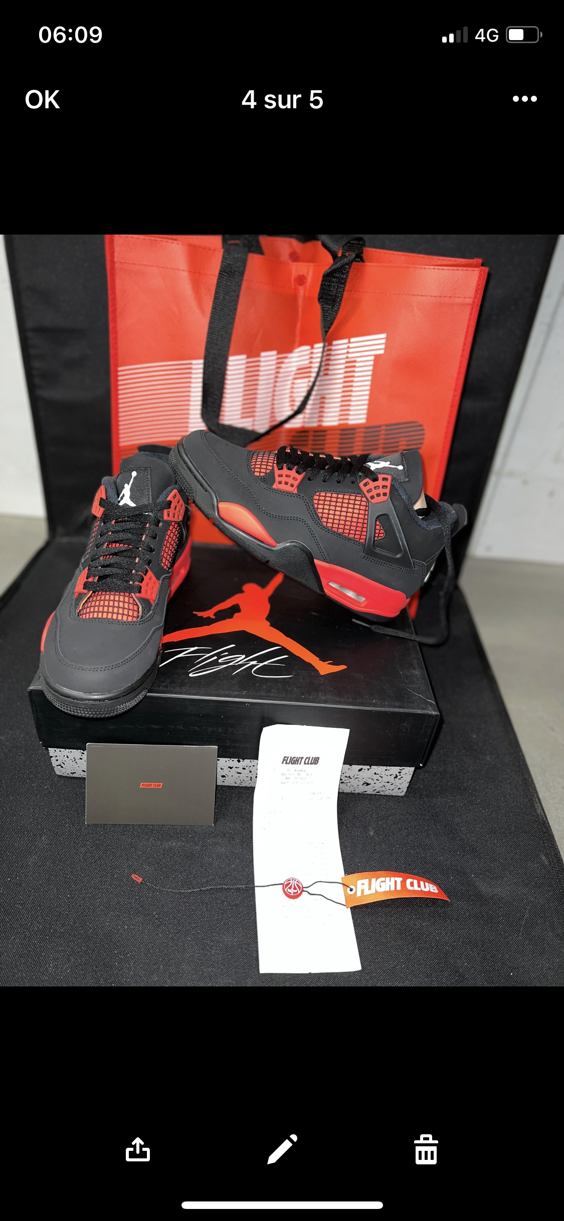 AJ red Thunder Flight club Authentification ✔️ Facture