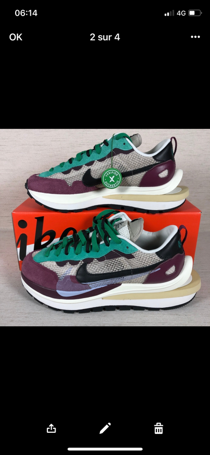 Vaporwaffle Sacai Villain Red Neptune Green stock X Authentification 1:1 ✔️  facture