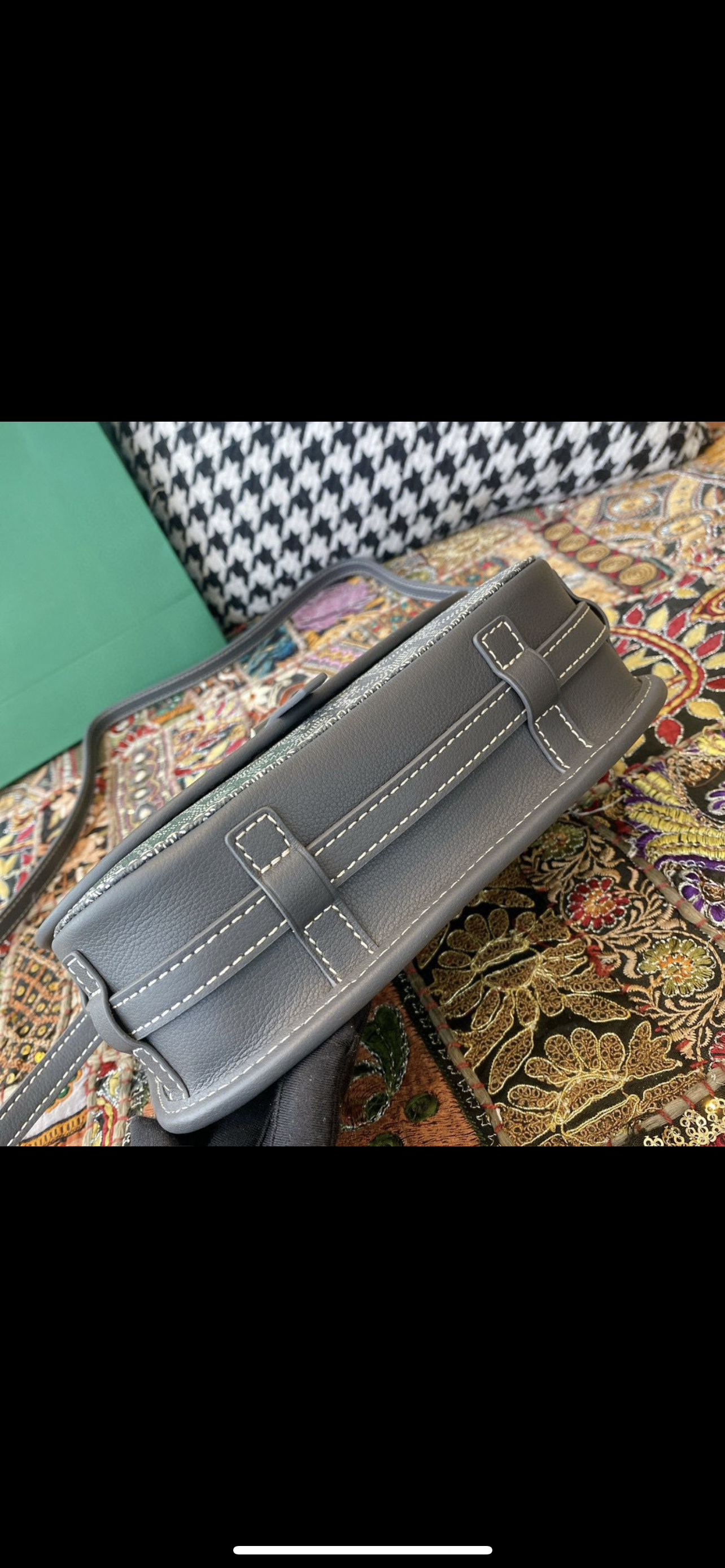 Sac Belvédère  vintage leather grey facture