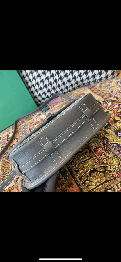Sac Belvédère  vintage leather grey facture