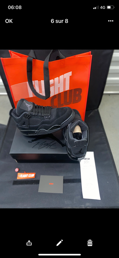 AJ 4 black cat Facture Stock X Or Flight club Authentification ✔️ au choix