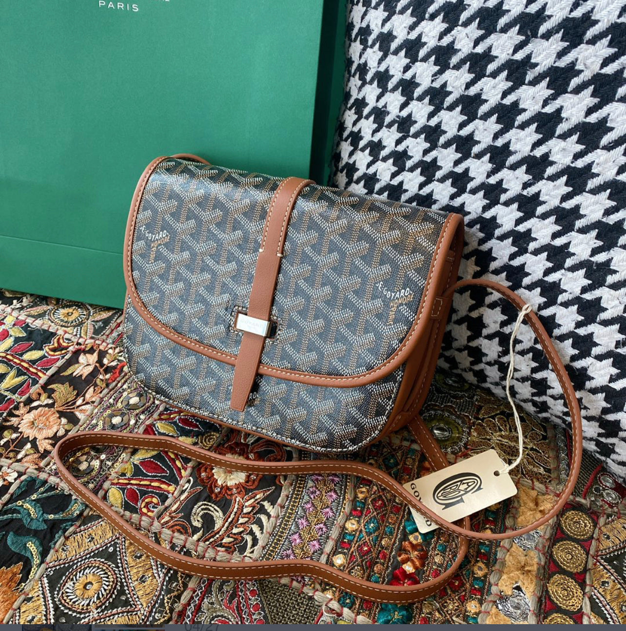 Sac Belvédère  vintage leather brown facture