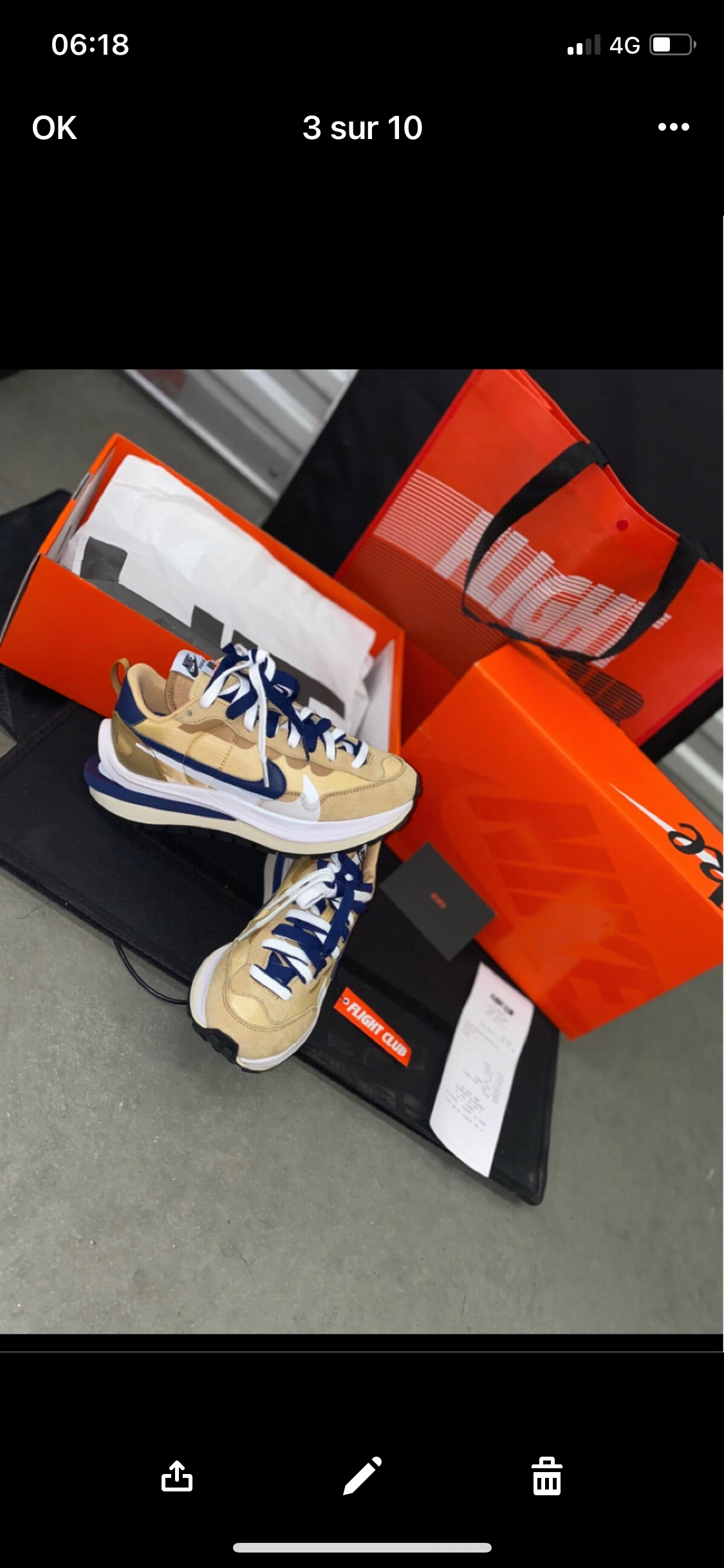 NK Vaporwaffle Sacai Tan Navy flight club  Authentification 1:1 ✔️ facture