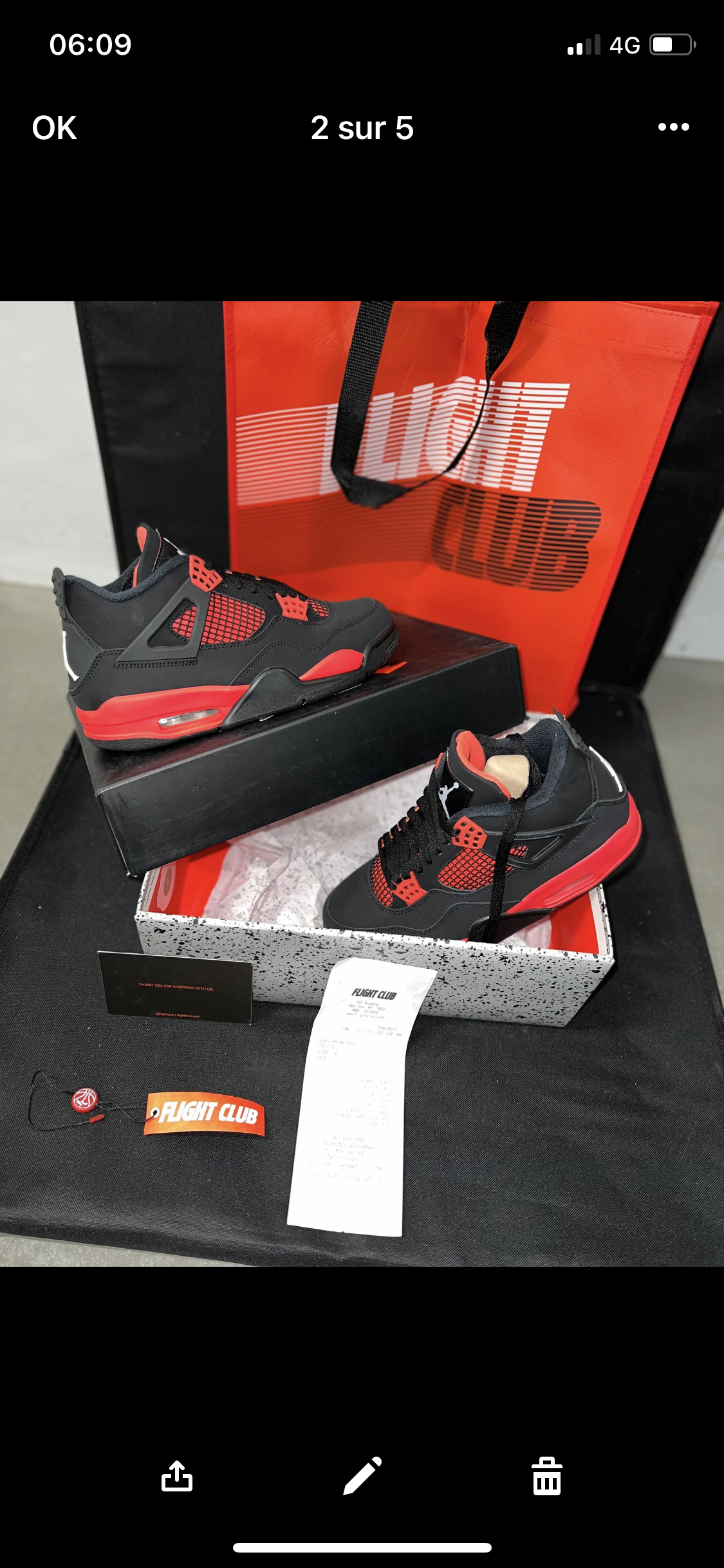 AJ red Thunder Flight club Authentification ✔️ Facture