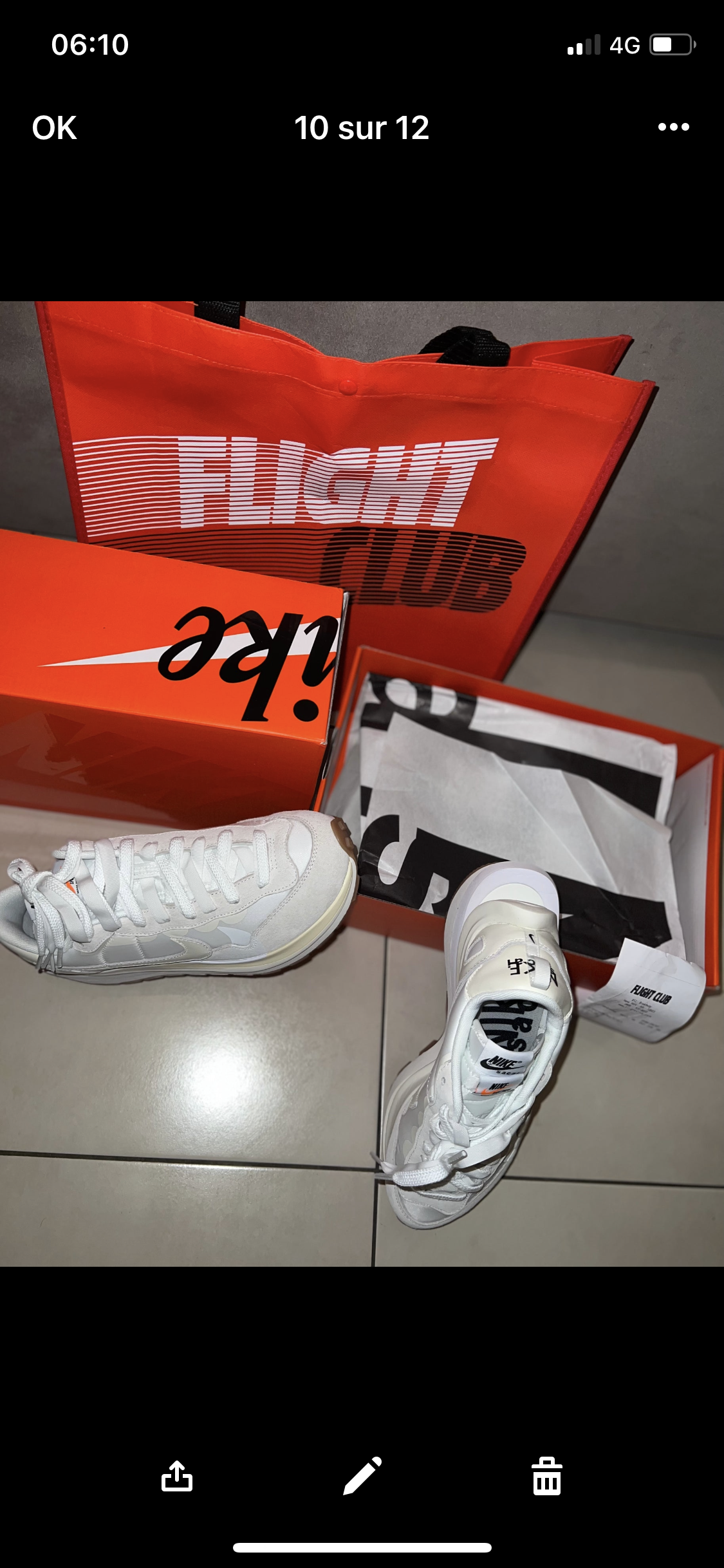 Sacai white vapporwaffle Flight club Authentification ✔️Facture