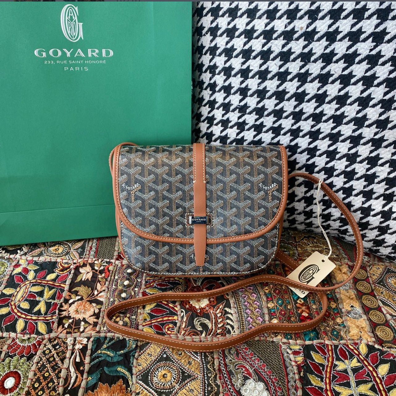 Sac Belvédère  vintage leather brown facture