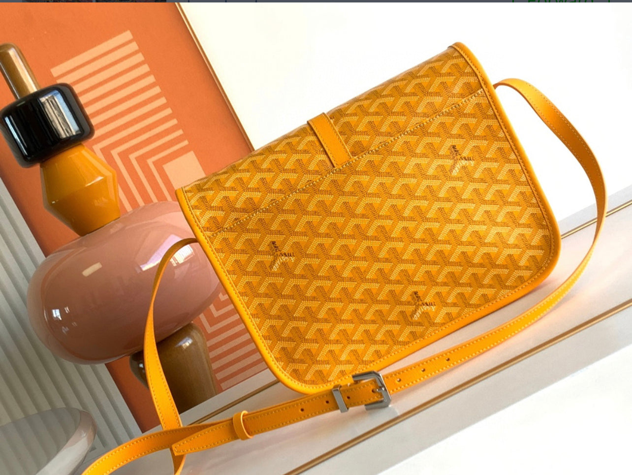 Sac Belvédère  yellow leather facture