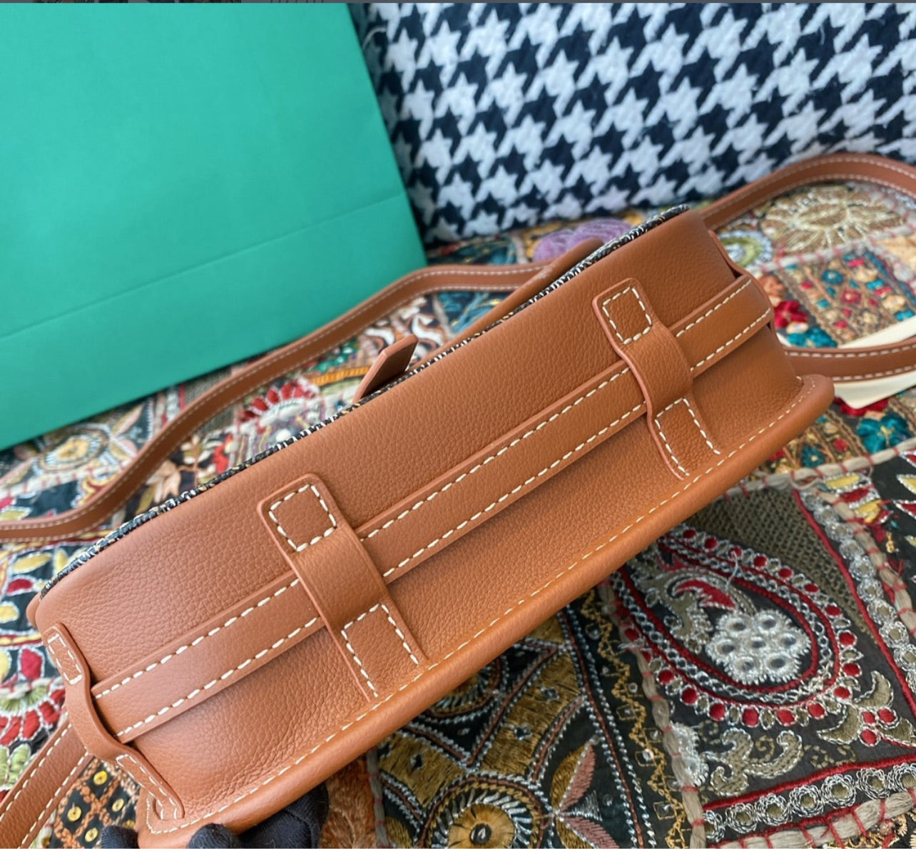 Sac Belvédère  vintage leather brown facture