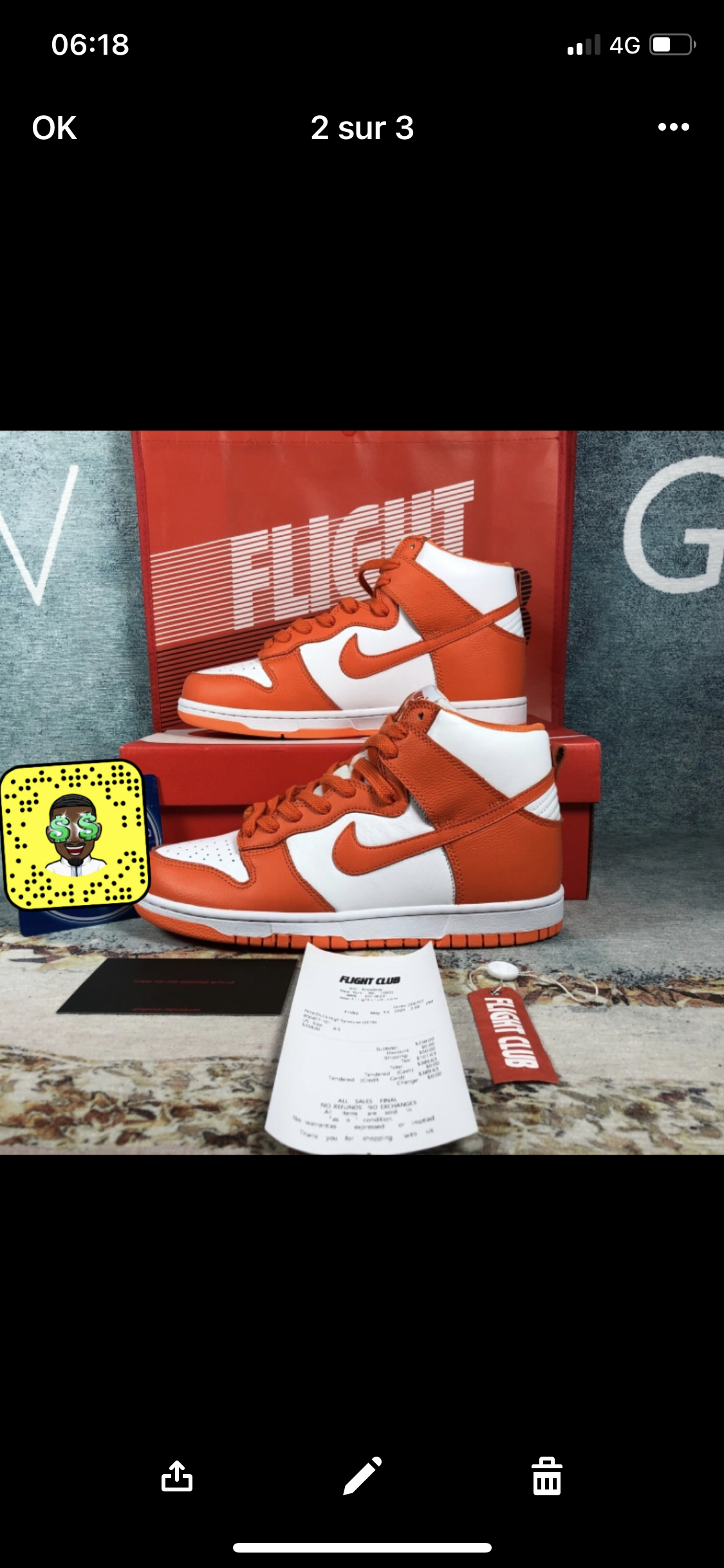 Dunk High Syracuse Orange Rechnung Flight Club 1:1 Authentifizierung ✔️