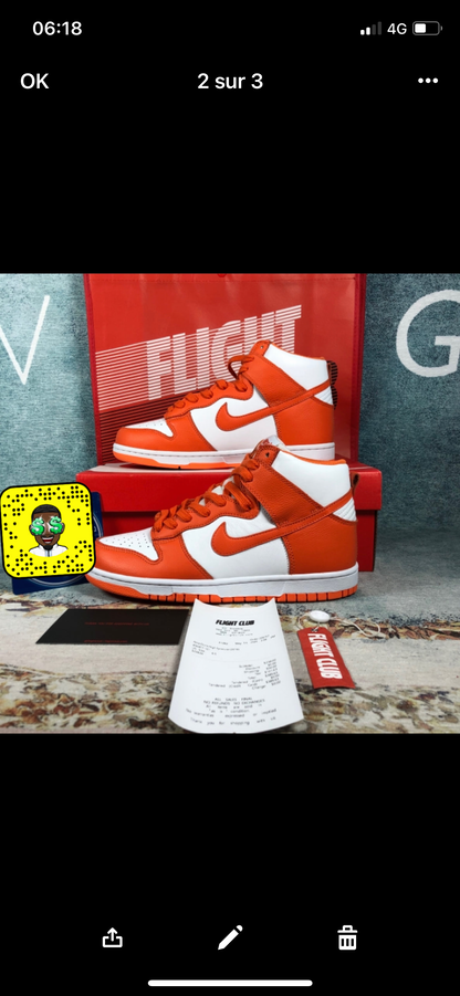 Dunk High Syracuse Orange Rechnung Flight Club 1:1 Authentifizierung ✔️
