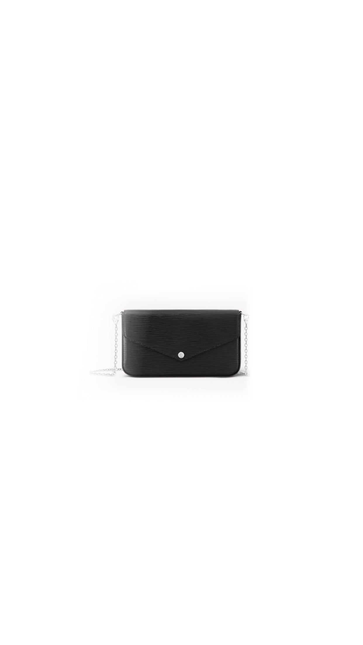 Pochette felicie cuir épi noir  facture